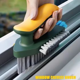 2 in 1 Handheld Cleaning Brush No Dead Spot Multi Functional for Crevices Windows Stoves Doors Laundry Tables Plastic