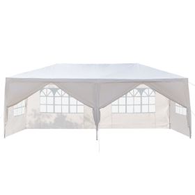 10'x20' Outdoor Party Tent with 6 Removable Sidewalls, Waterproof Canopy Patio Wedding Gazebo, White