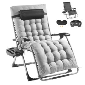 Zero Gravity Chair, 33 inch Zero Gravity Recliner Lounge Chair for Indoor and Outdoor, Adjustable Anti Gravity Chair with Cushion, Headrest, Foot