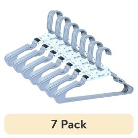 (7 pack)Plastic Notched Adult Hangers for Any Clothing Type, Arctic White 6 Count