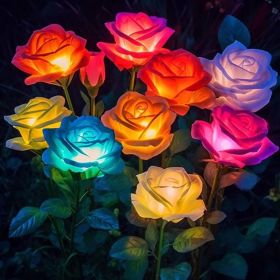 Solar Lights Outdoor Waterproof For Garden Decor, 4 Pack Solar Garden Lights For Outside, Outdoor Solar Lights For Yard With Solar Flowers Lights (Option: defaulttitle)