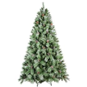 Artificial 5ft Green Christmas Tree With 694PVC/Hard Needle Mixed Branch Tips,Pine Cone,Hinged Premium & Foldable Base For Indoor Holiday Decorat (Option: defaulttitle)